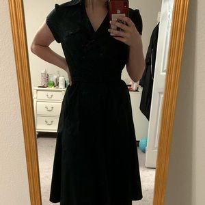 Black midi swing dress